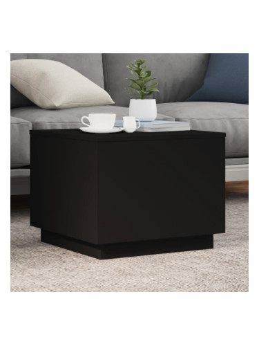 Sonata H Маса за кафе с LED осветление, черна, 50x50x40 см