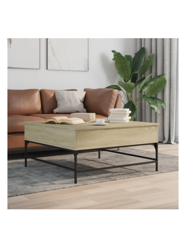 Sonata H Кафе маса, сонома дъб, 95x95x45 см, инженерно дърво и метал