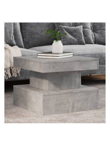 Sonata H Маса за кафе с LED осветление, бетонно сива, 50x50x40 см