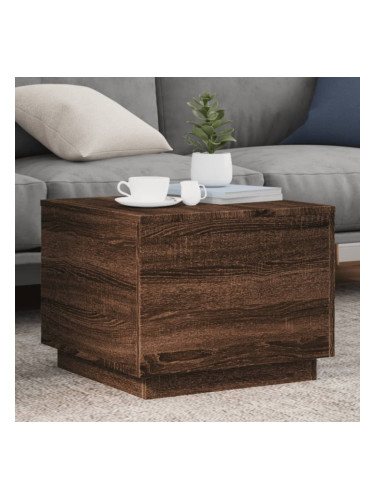 Sonata H Маса за кафе с LED осветление, кафяв дъб, 50x50x40 см