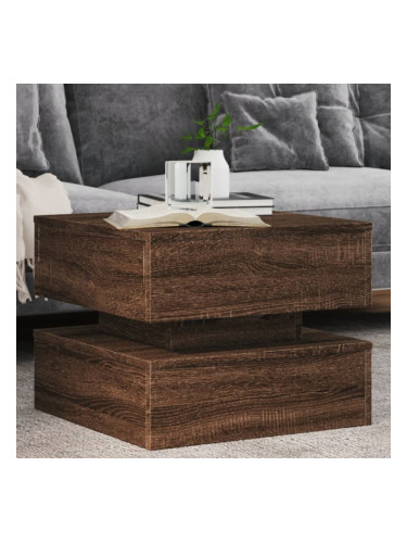 Sonata H Маса за кафе с LED осветление, кафяв дъб, 50x50x40 см