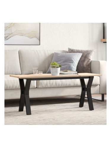 Sonata H Кафе маса Y-образна рамка 110x40x45 см бор масив и чугун