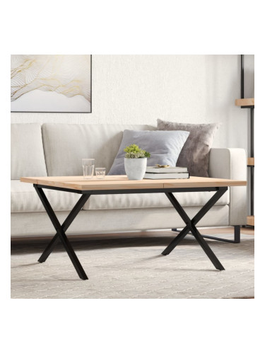 Sonata H Кафе маса X-образна рамка 80x80x45,5 см бор масив и чугун
