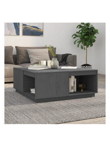 Sonata H Кафе маса, сива, 100x101x40,5 см, борово дърво масив