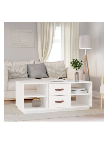 Sonata H Кафе маса, бяла, 100x50x41 см, борово дърво масив