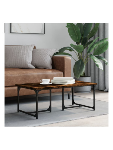 Sonata H Кафе маса, опушен дъб, 90x50x35 см, инженерно дърво