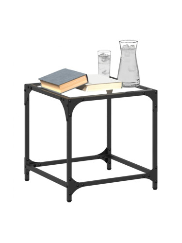 Sonata H Маси за кафе с прозрачен стъклен плот 2 бр 40x40x40 см стомана