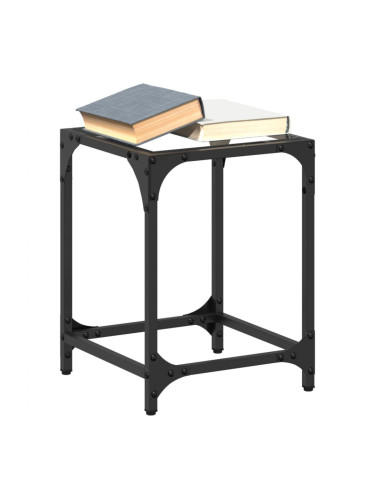 Sonata H Маса за кафе с прозрачен стъклен плот 30x30x40 см стомана