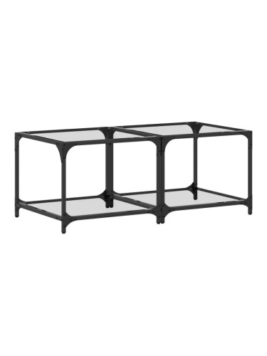 Sonata H Маси за кафе с прозрачен стъклен плот 2 бр 50x50x40 см стомана