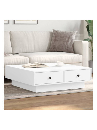 Sonata H Маса за кафе, бяла, 90x90x28 см, инженерно дърво