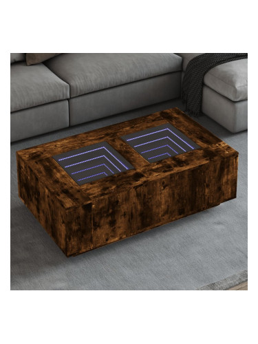 Sonata H Маса за кафе с Infinity LED, опушен дъб, 116x69x40 см