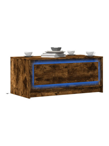 Sonata H Маса за кафе с LED осветление, опушен дъб, инженерно дърво