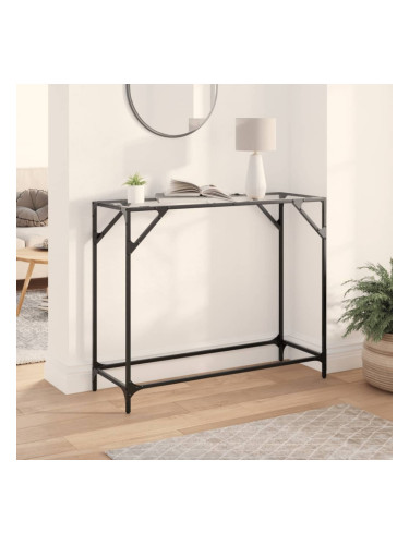 Sonata H Конзолна маса с прозрачен стъклен плот 98x35x81 см стомана