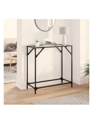 Sonata H Конзолна маса с прозрачен стъклен плот 80x35x81 см стомана