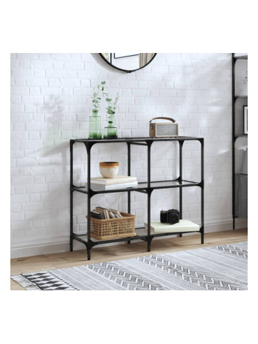 Sonata H Конзолна маса с прозрачен стъклен плот 98x30x81 см стомана