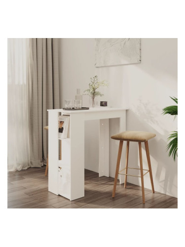 Sonata H Бар маса с рафт, бяла, 102x50x103,5 см, инженерно дърво