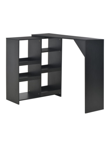 Sonata H Бар маса с подвижен рафт, черна, 138x39x110 см