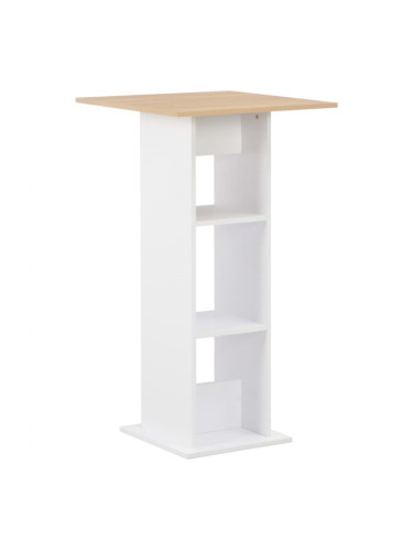 Sonata H Бар маса, бяло и сонома дъб, 60x60x110 см