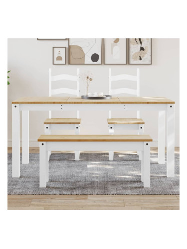 Sonata H Трапезна маса Panama бяла 160x80x75 см бор масив