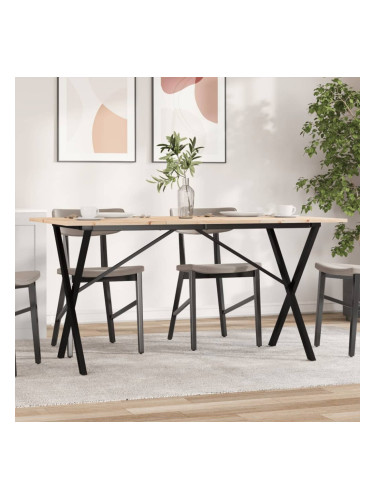 Sonata H Трапезна маса X-образна рамка 160x80x75 см бор масив и чугун