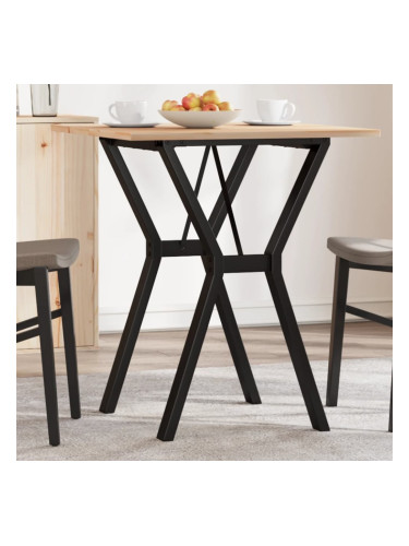 Sonata H Трапезна маса Y-образна рамка 70x70x75 см бор масив и чугун