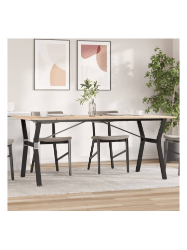 Sonata H Трапезна маса Y-образна рамка 180x90x75 см бор масив и чугун