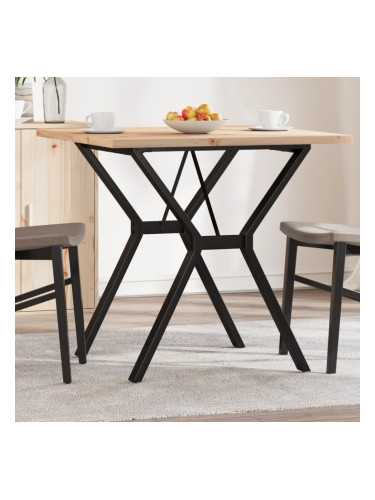 Sonata H Трапезна маса Y-образна рамка 80x80x75,5 см бор масив и чугун