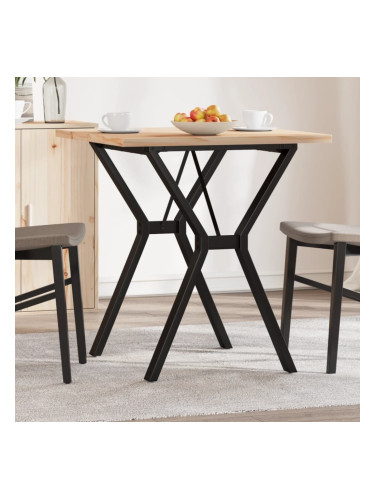 Sonata H Трапезна маса Y-образна рамка 70x70x75,5 см бор масив и чугун