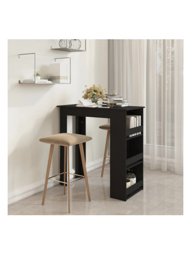 Sonata H Бар маса с рафтове, черна, 102x50x103,5 см, инженерно дърво