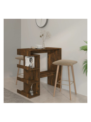 Sonata H Бар маса с етажерка опушен дъб 100x50x101,5 см инженерно дърво