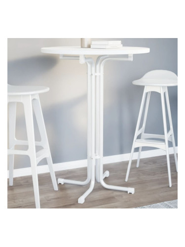 Sonata H Трапезна маса, бяла, Ø80x110 см, инженерно дърво и стомана