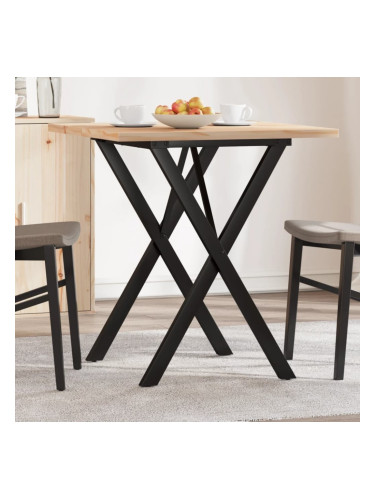 Sonata H Трапезна маса X-образна рамка 70x70x75,5 см бор масив и чугун