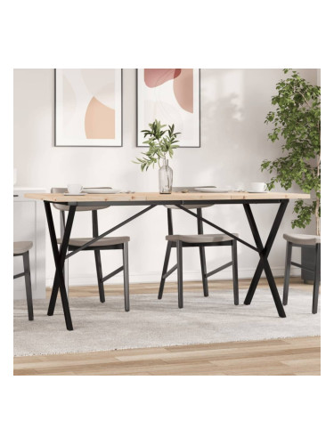 Sonata H Трапезна маса X-образна рамка 160x80x75,5 см бор масив и чугун
