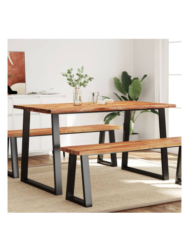 Sonata H Трапезна маса с жив ръб 140x80x75 см масивна акация