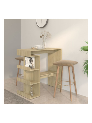 Sonata H Бар маса с рафтове сонома дъб 100x50x101,5 см инженерно дърво