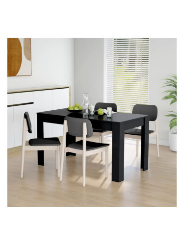 Sonata H Трапезна маса, черна, 140x74,5x76 см, инженерно дърво