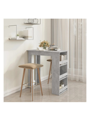 Sonata H Бар маса с рафт за съхранение, бетонно сива, 102x50x103,5 см