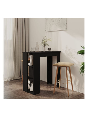 Sonata H Бар маса с рафт, черна, 102x50x103,5 см, инженерно дърво