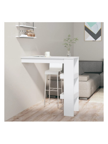Sonata H Стенна бар маса, Бял гланц, 102x45x103,5 см, инженерно дърво