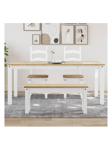 Sonata H Трапезна маса Panama бяла 180x90x75 см бор масив