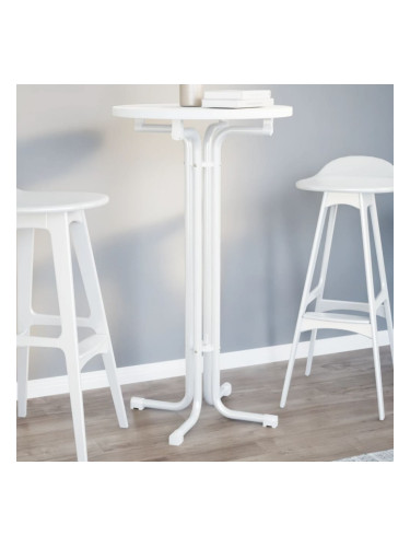 Sonata H Трапезна маса, бяла, Ø60x110 см, инженерно дърво и стомана