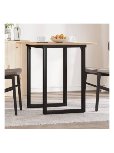 Sonata H Трапезна маса О-образна рамка 60x60x75 см бор масив и чугун