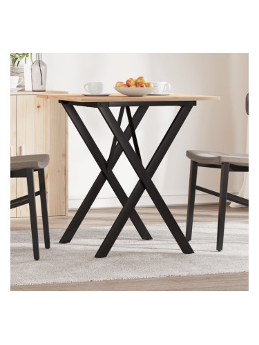 Sonata H Трапезна маса X-образна рамка 70x70x75 см бор масив и чугун