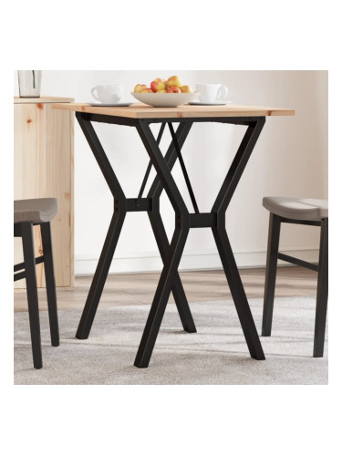 Sonata H Трапезна маса Y-образна рамка 80x50x75 см бор масив и чугун