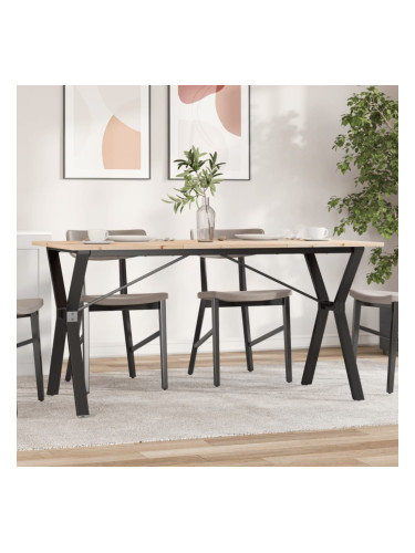Sonata H Трапезна маса Y-образна рамка 160x80x75 см бор масив и чугун