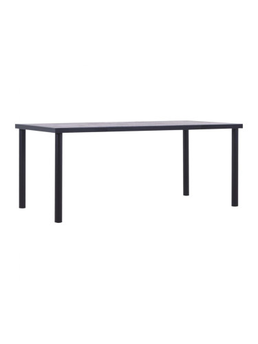 Sonata H Трапезна маса, черно и бетонно сиво, 180х90х75 см, МДФ