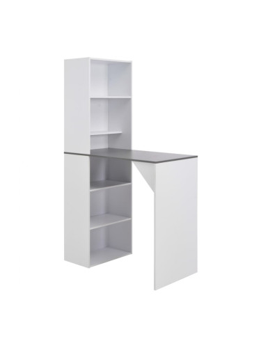 Sonata H Бар маса с шкаф, бяла, 115x59x200 см