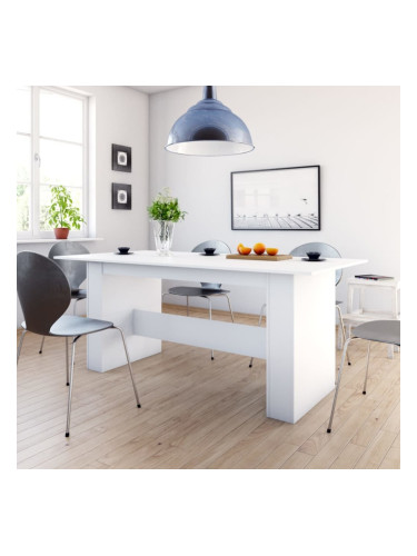 Sonata H Трапезна маса, бяла, 180x90x76 см, инженерно дърво