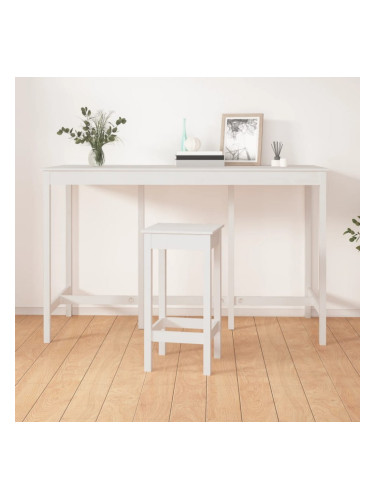 Sonata H Бар маса, бяла, 180x80x110 см, борово дърво масив