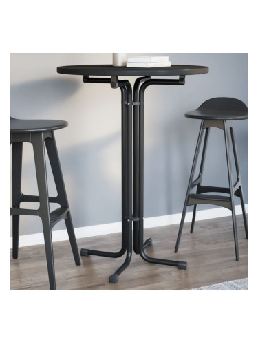 Sonata H Трапезна маса, черна, Ø80x110 см, инженерно дърво и стомана